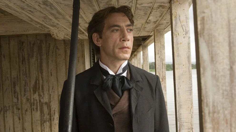 Javier Bardem en la adaptación cinematográfica de El amor en los tiempos del cólera.